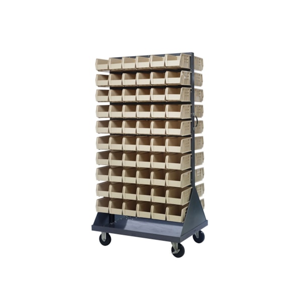 120-Bin Double-Sided Louvered Rack Ultra Bin System – 11"L Bins
