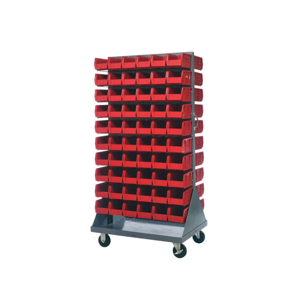 120-Bin Double-Sided Louvered Rack Ultra Bin System – 11"L Bins