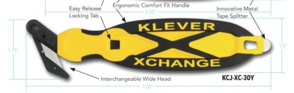 Klever XChange Box Cutter Wide Yellow