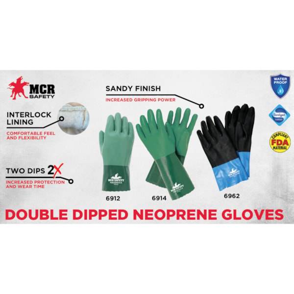 NEOMAX 14'' GREEN DOUBLE DIPPED GLOVES