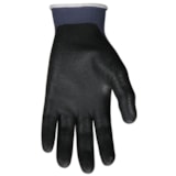 9673SF Dipped General Purpose Gloves, Work, Seamless Style, Foam Nitrile Palm, 13 ga Nylon, Black/Blue, Knit Wrist Cuff, Resists: Abrasion, Cut, Puncture and Tear, Nylon Lining thumbnail 2
