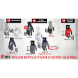 9673SF Dipped General Purpose Gloves, Work, Seamless Style, Foam Nitrile Palm, 13 ga Nylon, Black/Blue, Knit Wrist Cuff, Resists: Abrasion, Cut, Puncture and Tear, Nylon Lining thumbnail 4