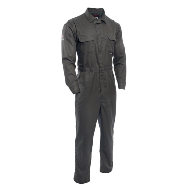 Coverall, Men's, 4XL/Regular, Carbon OPF Blend, 60 to 62 in Chest, 31 in L Inseam